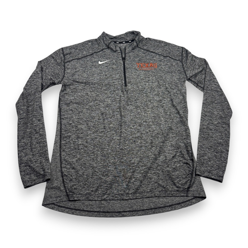 Nike Texas Longhorns Basketball Dri-FIT Quarter Zip Pullover Mens Grey Large